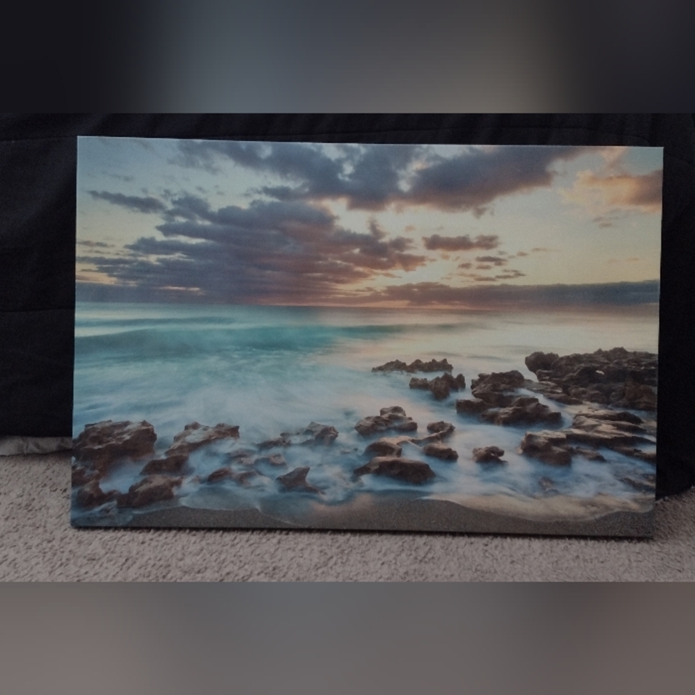Hobby Lobby Ocean Sunset Canvas Art - Blue and Orange